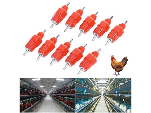 10 Pcs Chicken Water Nipple Drinker Spring Type Red Nipples With