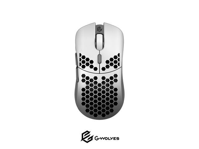 G-Wolves Hati HT-M 3360 Ultra Lightweight Honeycomb Shell Wired Gaming Mouse up to 12000 cpi - 6 Buttons - 2.18 oz (61g) (White)