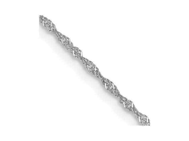 18K Leslie's White Gold 1.1mm Singapore Chain Necklace Size 16