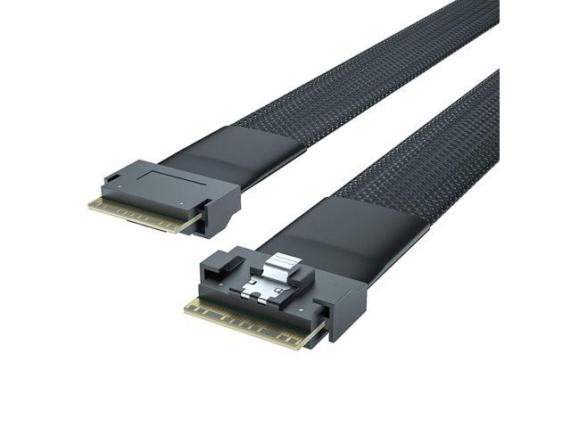 24G Internal SlimSAS SFF-8654 to SFF-8654 8i Cable, SAS 4.0, 85-ohm, 1-m(3.3ft)