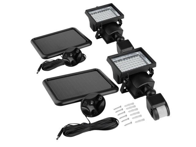 2pcs 60 Leds Outdoor Solar Motion Sensor Security Flood Light
