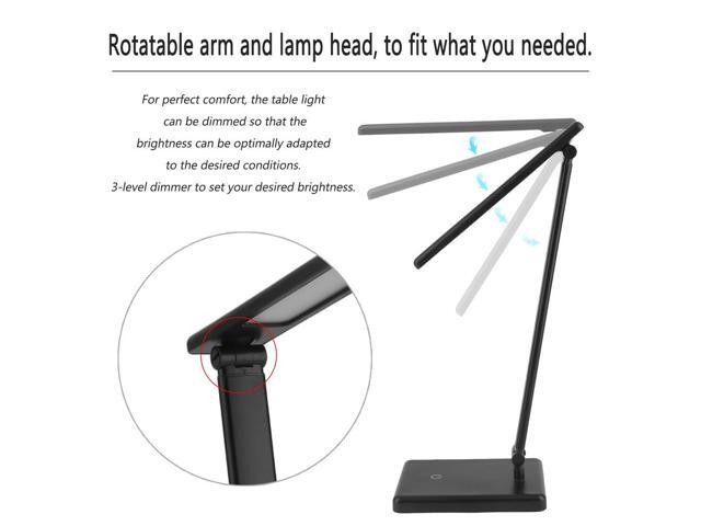Foldable Table Lamp 30led Dimmable Reading Light Touch Sensitive Control Balck Newegg Com
