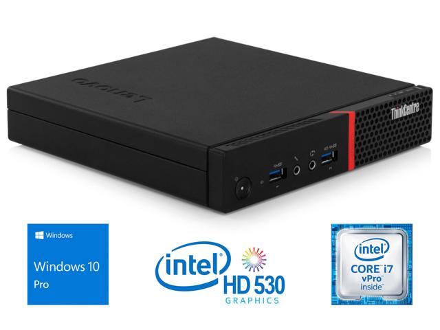 Lenovo ThinkCentre M900 Mini PC, Intel Core i7-6700T Up to 3.6 GHz, 16 GB RAM, 256 GB SSD, DisplayPort, Wi-Fi, Bluetooth, Windows 10 Pro