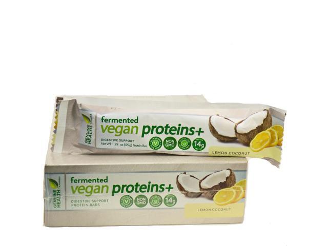 Vegan Proteins Plus Lemon Coconut Bar By Genuine Health 194 Ounces Neweggcom