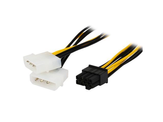 6 inch 2 x Molex 4 pin to 8-Pin PCI Express Video Card Pci-e ATX PSU Power Converter Cable - Molex to Pcie 8 pin (6+2) Adapter