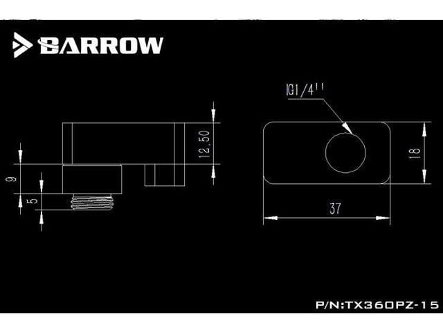 Black Barrow G1/4 360° Rotation Offset Adapter