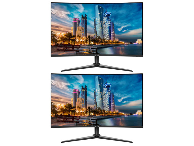 MSI G323CV 32-inch Curved 1080P Full HD 75 Hz 1ms LED Backlit LCD Gaming Monitor, 2-Pack bundle, Frameless, Less Blue Light, FreeSync, HDMI, DisplayPort