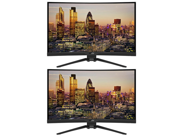 MSI MAG 275CQRF-QD Curved 27-inch 1440P 2K Wide Quad HD 170 Hz 1ms LED Backlit LCD Gaming Monitor, 2-Pack bundle, Frameless, FreeSync, HDMI, DisplayPort, USB-C, USB Hub