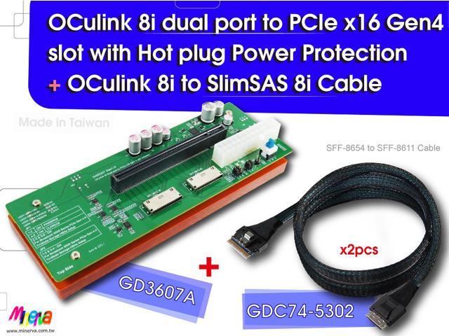 Oculink I Sff Dual Port Pcie To Pcie X Slot With Hot Plug