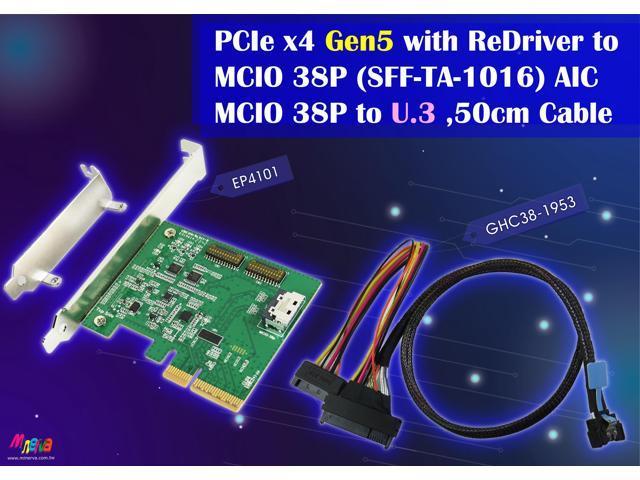 Pcie X Gen With Redriver To Mcio P Sff Ta Aic Mcio P To