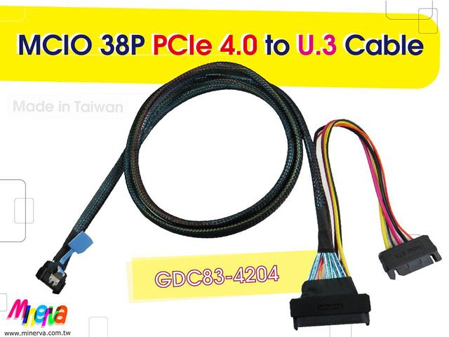 MCIO 38P PCIe 4.0 to U.3 (SFF-8639) Cable, 100cm - Newegg.com