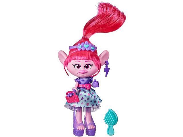DREAMWORKS TROLLS Glam Poppy Fashion Doll with Dress and More Inspired by The Movie Trolls World Tour Shoes Toy for Girl 4 Years and Up 