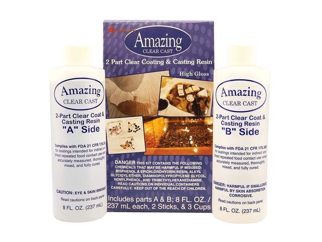 Alumilite Amazing Clear Cast 10590 8 Oz of Clear Coating and 8 Oz of Casting Resin