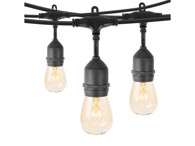 48FT Edison Bulbs Outdoor String Lights Patio Yard Garden Lighting Waterproof 
