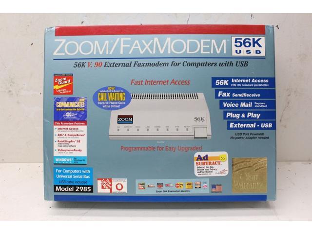 zoom 56k usb modem model 2985 win 10