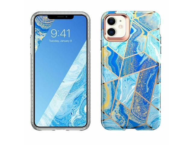 For Iphone 11 Case Slim Tpu Cute Shockproof Girls Phone Cover Blue Marble Newegg Com