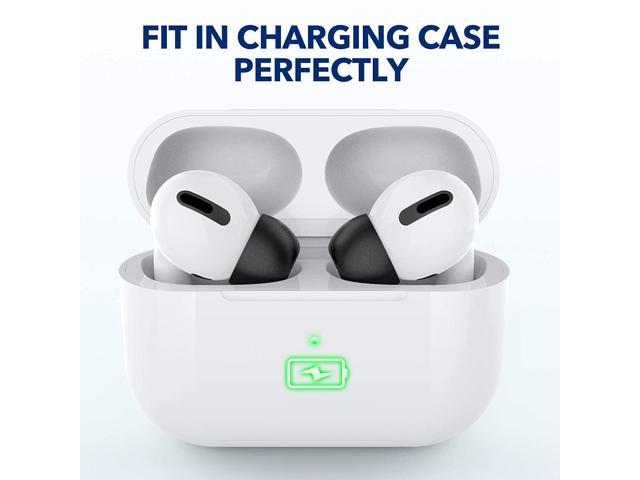 3 Pairs Fit in The Charging Case Anti-Slip Replacement Ear Tips V3.0 Memory Foam Tips for Apple AirPods Pro Assorted Sizes S/M/L, Black Reducing Noise Earbuds No Silicone Eartips Pain