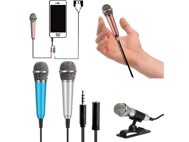 Recording and Listening to Songs,Mic for iPhone/Android/PC Mini Microphone Karaoke Microphone Tiny Microphone,Mini Microphone for Singing Silver 