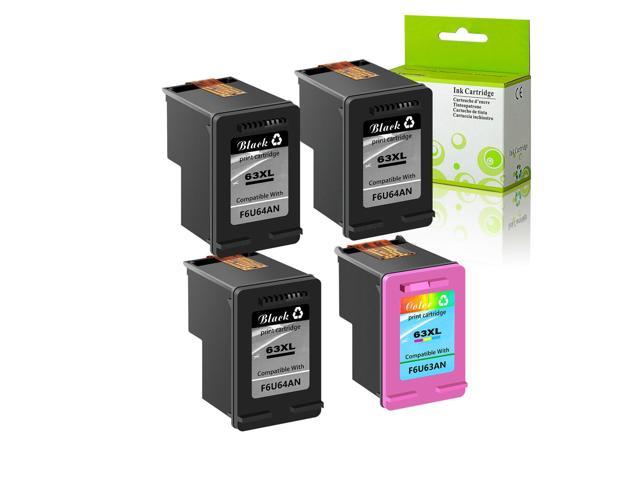 4PK Compatible 2X F6U64AN 2X F6U63AN Ink for HP 63XL DeskJet 1110 All-in-One 