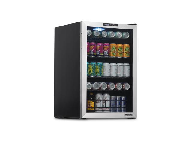 Newair 126 Can Beverage Fridge  Stainless Steel with Handle & SplitShelf™