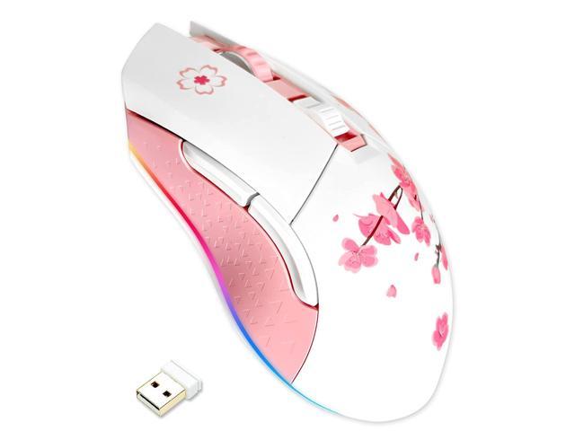 Ende nyse Sommerhus Zell Sakura Pink Wireless Wired Gaming Mouse, Dual-Mode Rechargeable 7  Programmable Buttons,10K Dpi,Rgb And 7 Adjustable Dpi Levels Up To [150Ips]  [1000Hz Polling Rate] For Pc Notebook Mac Ps4 Ps5 - Newegg.com