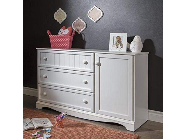 South Shore Savannah 3 Drawer Dresser With Door Pure White