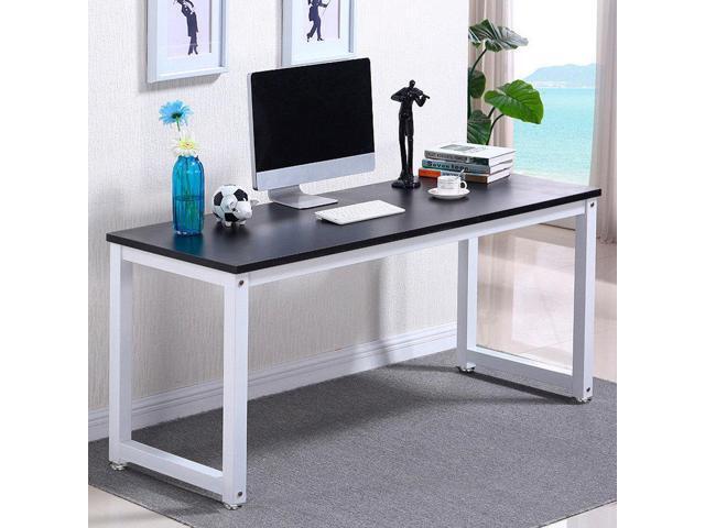 Computer Desk Black Wood Pc Laptop Table Workstation Study Home Office Furniture Newegg Com