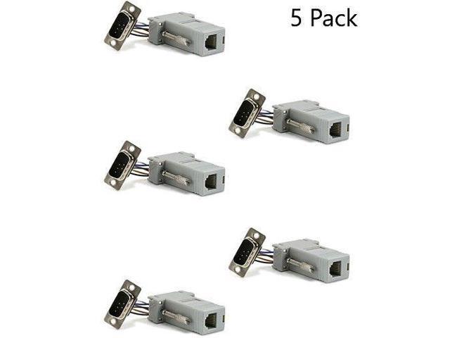 DB9 DB-9 Male via RJ12 Modular Adapter Serial Extender Connector Adaptor