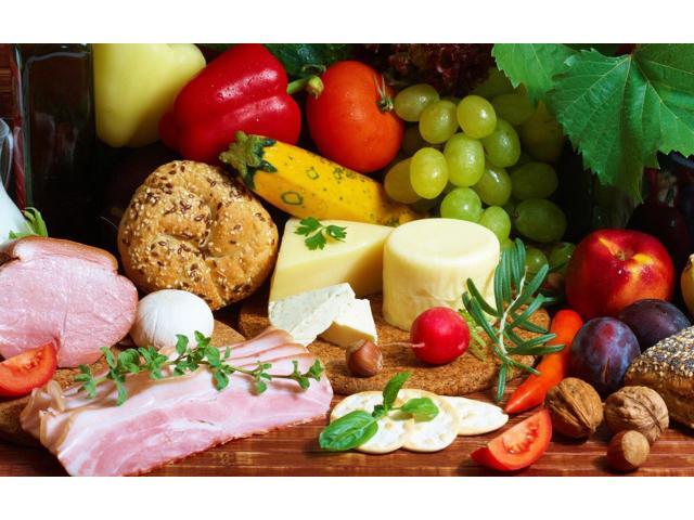 Poster 19/" x 13/" Table Vegetables Fruits Nuts