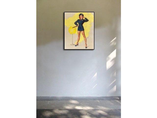 1940/'s Elvgren Pin-Up Police Woman Poster 24x30 /"A Real Stopper/"