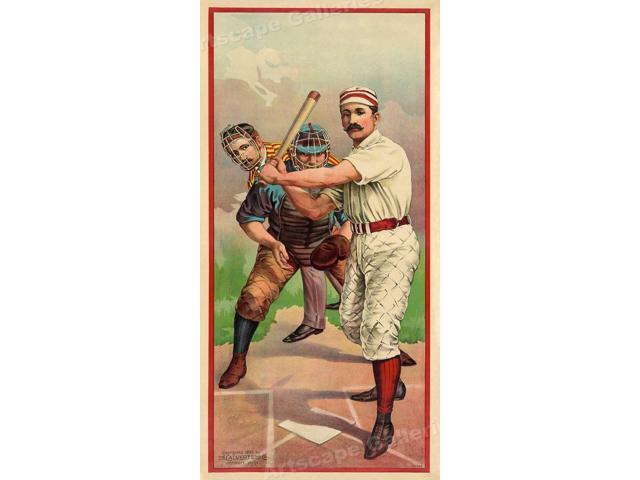 12x12 1895 Vintage Baseball Sports Poster /"Batter Up!/"