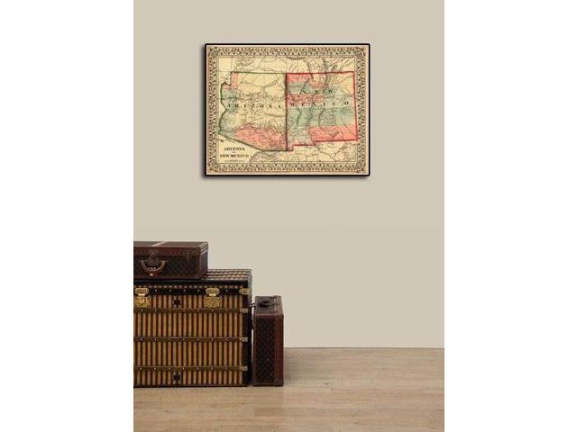 16x20 1867 New Mexico /& Arizona Historic State Map