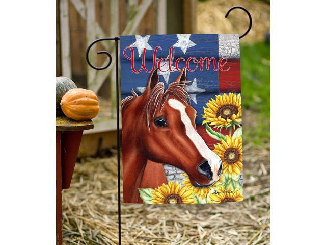 Toland Sunflower Horse 12 5 X 18 Patriotic Barnyard Welcome Fall