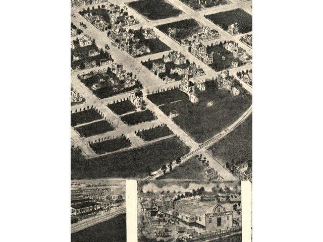 24x32 1908 Fitzgerald Georgia Vintage Old Panoramic City Map