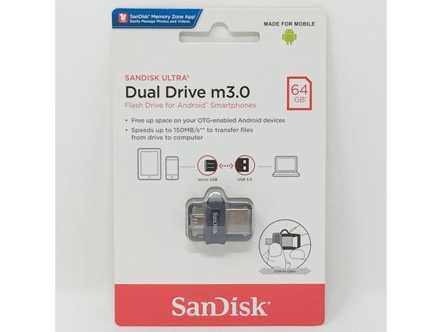 SanDisk Ultra 64GB Dual Drive m3.0 for Android Devices Computers SDDD3-064G-G46 