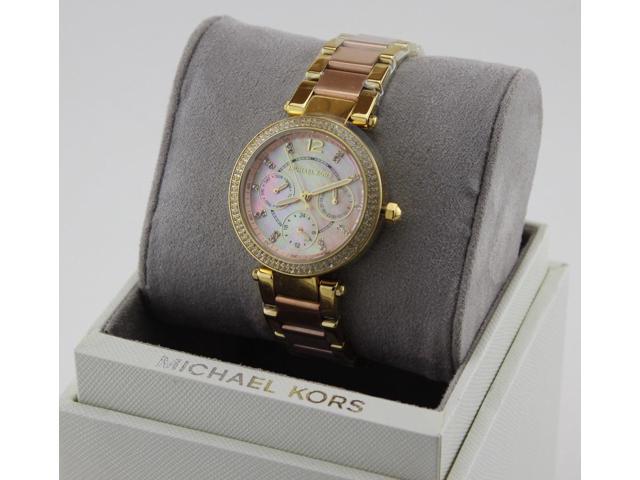 michael kors rose gold bling watch