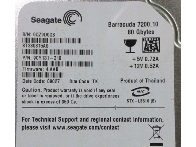 SUN 390-0414-03 ST31000NSSUN1.0T 1.0TB 7.2K 3.5/" SATA 9CA158-145 HARD DRIVE