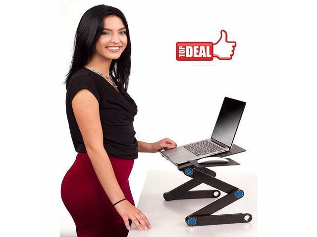 Adjustable Bed Lap Tray Stand Up Computer Lapdesk W Mouse