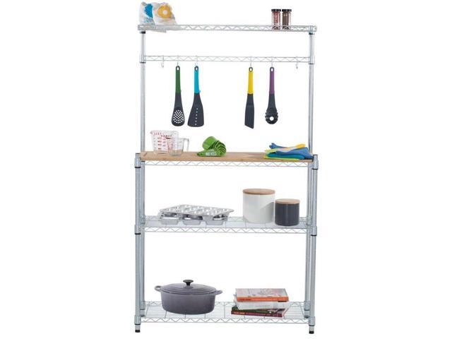 Bakers Rack Storage 3 Tier Shelf Shelving Steel Wire Kitchen