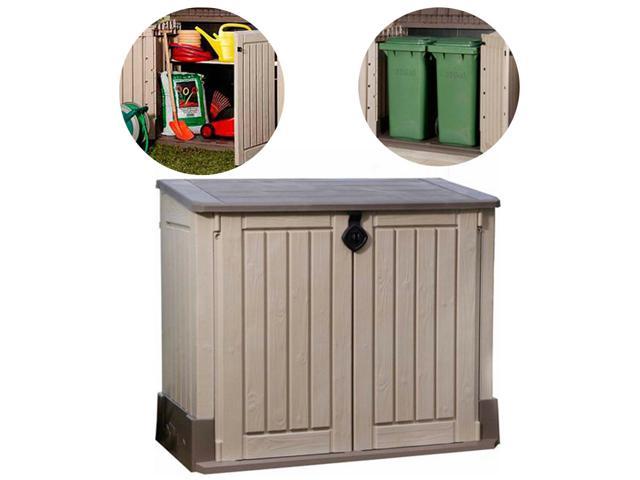 Outdoor Storage Shed Plastic Garden Cabinet All Weather Utility