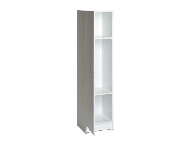 Freestanding White Storage Cabinet Tall Broom Closet Adjust