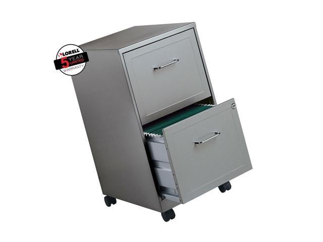 Lorell 16873 2 Drawer Mobile File Cabinet 18 Inch Depth Gray 1