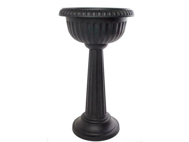 Black Grecian Pedestal Urn 18 X 32 In Durable Plastic Round Large Urn 18 X 32 In Durable Plastic Round