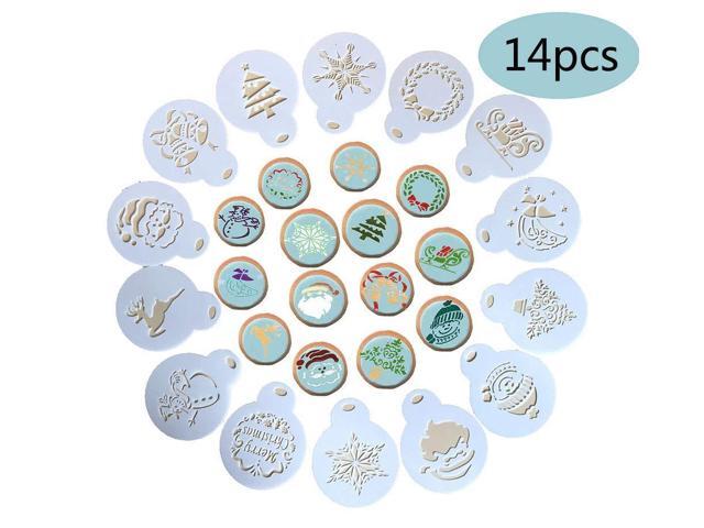 14 Pieces Christmas Cookie Stencil Cookie Decoration Tools Food