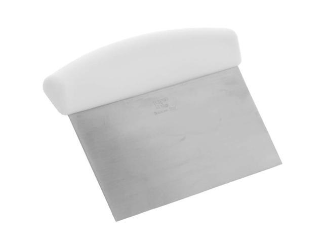 Bench Scraper With White Handle By Tezzorio 6 X 4 Inch Stainless