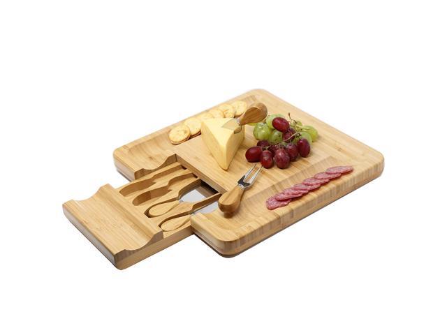 Kagura Bamboo Cheese Board Cracker Serving Cutlery Charcuterie