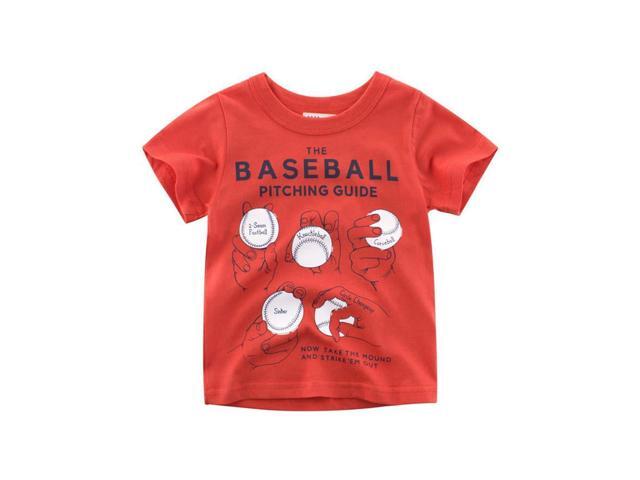 One Piece Short Sleeve Baseball Print Top 18M-6Y,Simple Style Fashion for Kid Toddler Teen Baby Boy T-Shirt