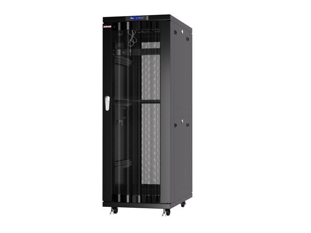 Server Rack - Locking Cabinet - Network Rack - Av Cabinet - 32U - Rack  Mount - Free Standing Network Rack- Server Cabinet - Caster Leveler - Shelf  - 