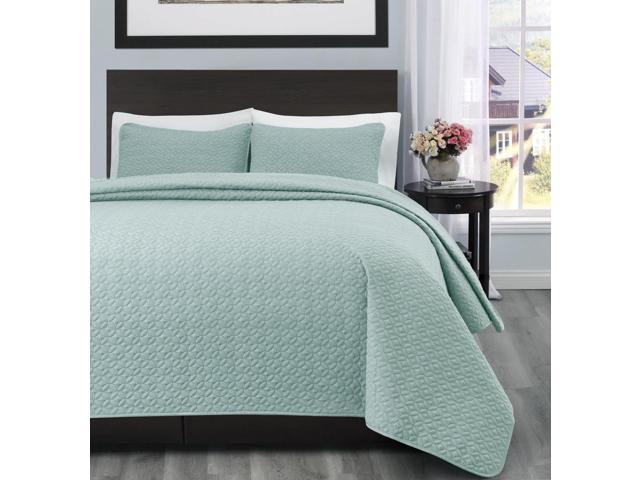 Bed 2pc Quilted Bedspread Aqua Green, Aqua Green Duvet Cover