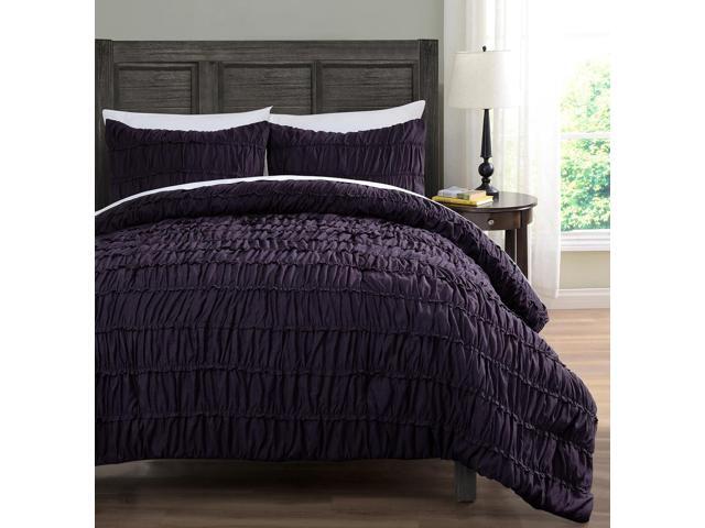 Ruched Beddings 3 Piece King Cal King Size Pich Pleat Comforter